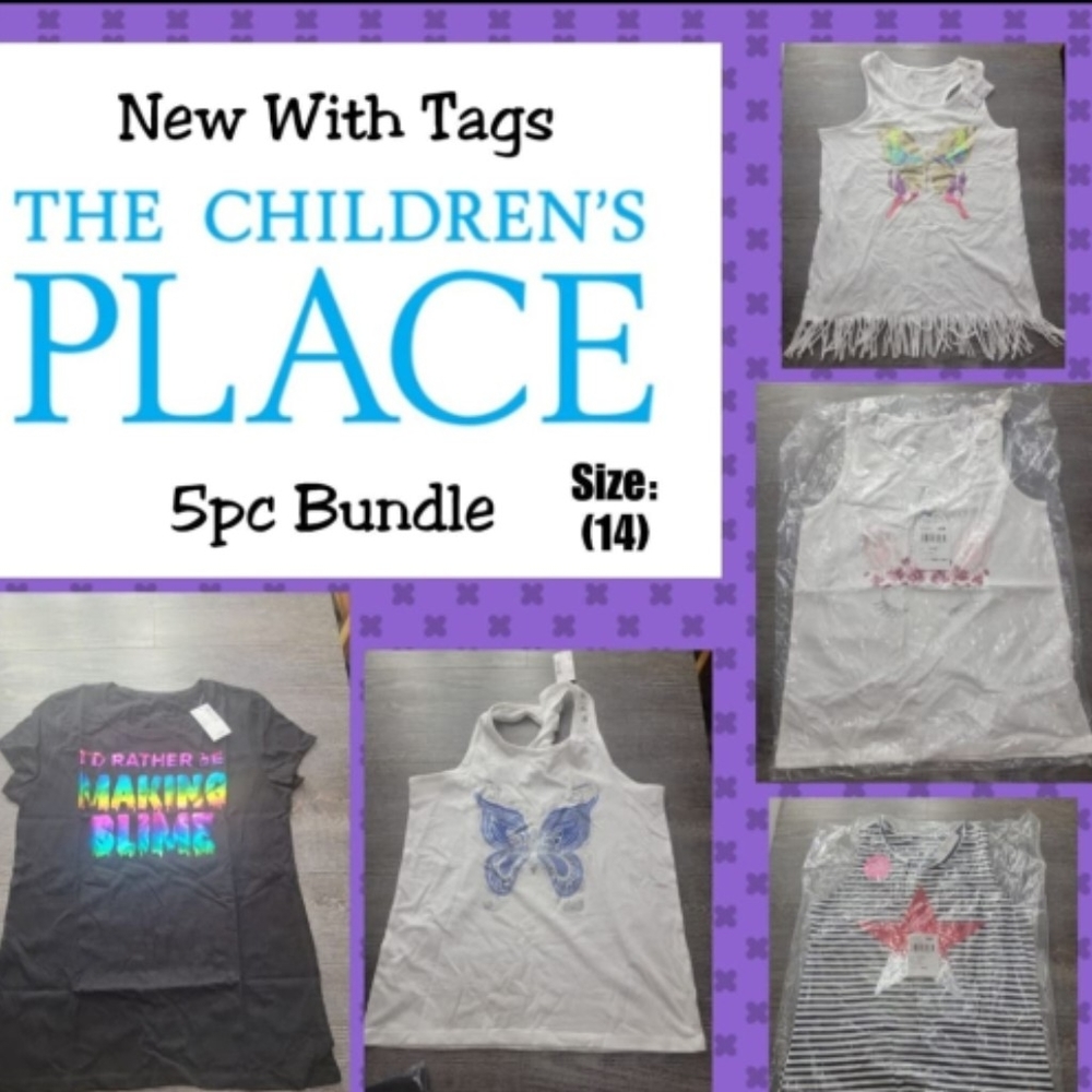 NEW 5pc Children's Place Girls Tops (7-8)